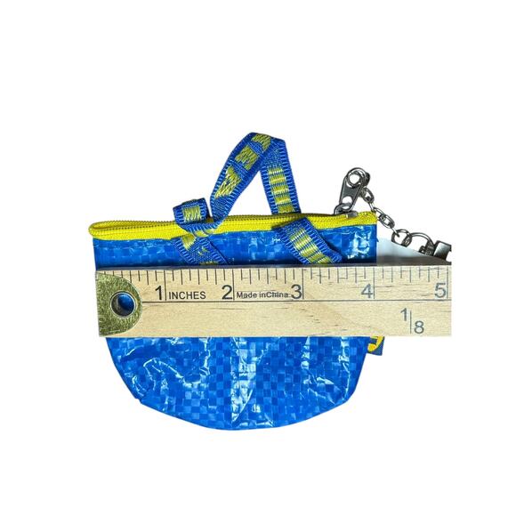 IKEA Mini Blue Bag Frakta Zipper Coin Change Purse Key Chain Card Airpod Pouch - Picture 6 of 6